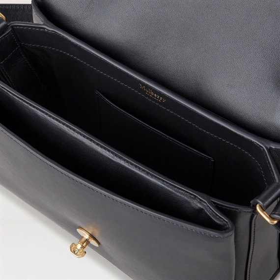 Mulberry Lana Top Handle Black High Gloss Leather